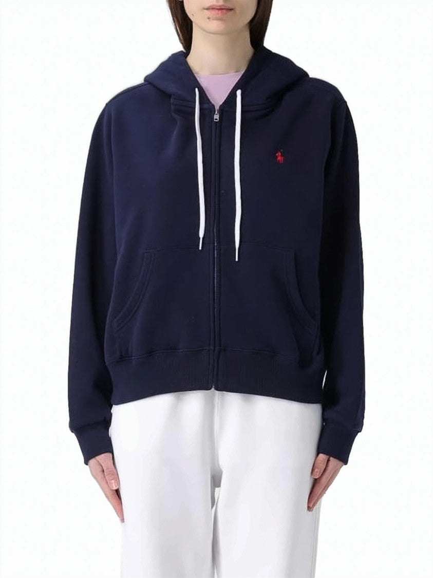 Polo Ralph Lauren Cropped Zip-Up Hoodie With Drawstring