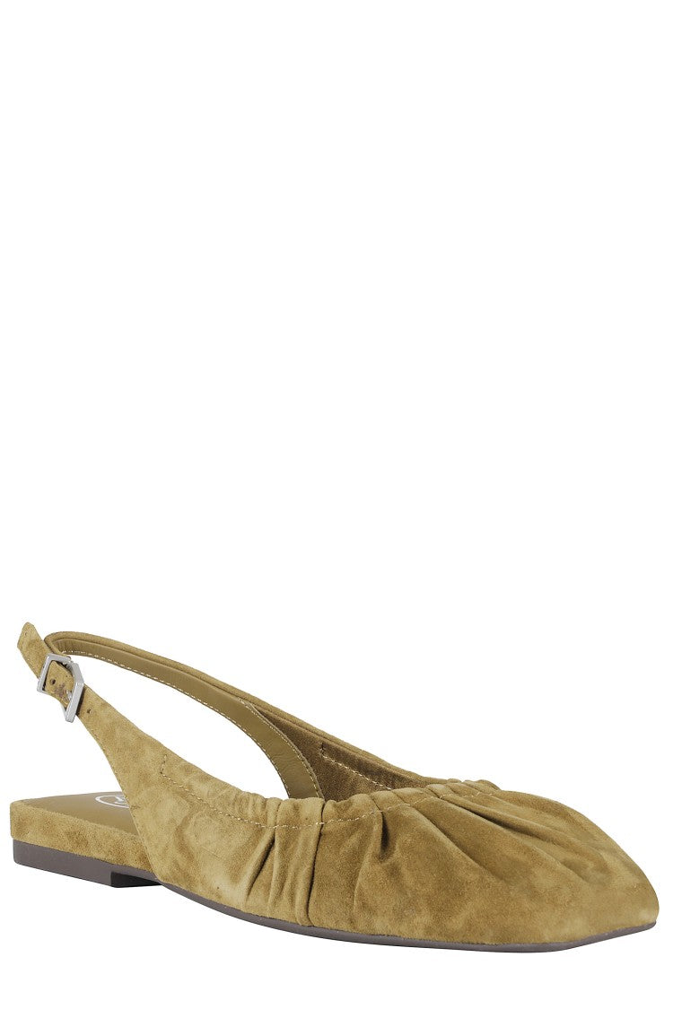 Ash Green Bibi Strapped Suede Flats
