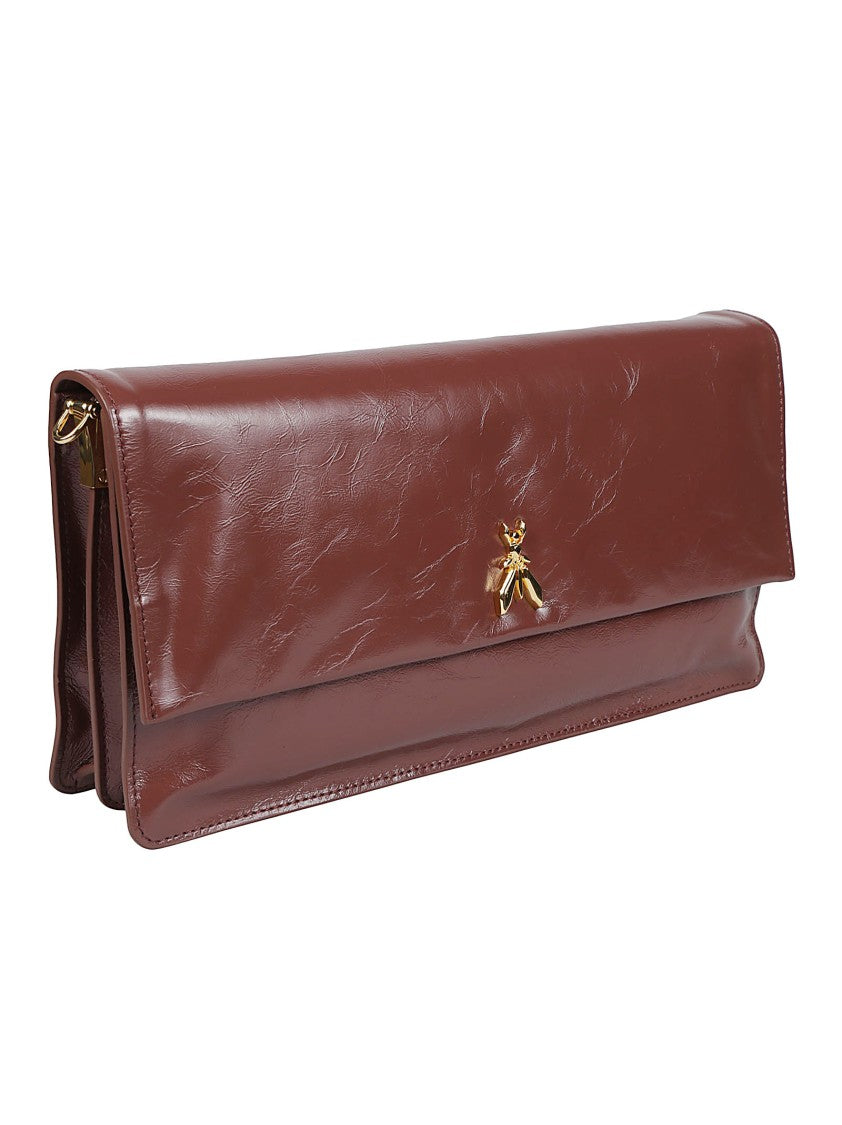 Patrizia Pepe Glossy Calf Leather Rectangular Crossbody Bag