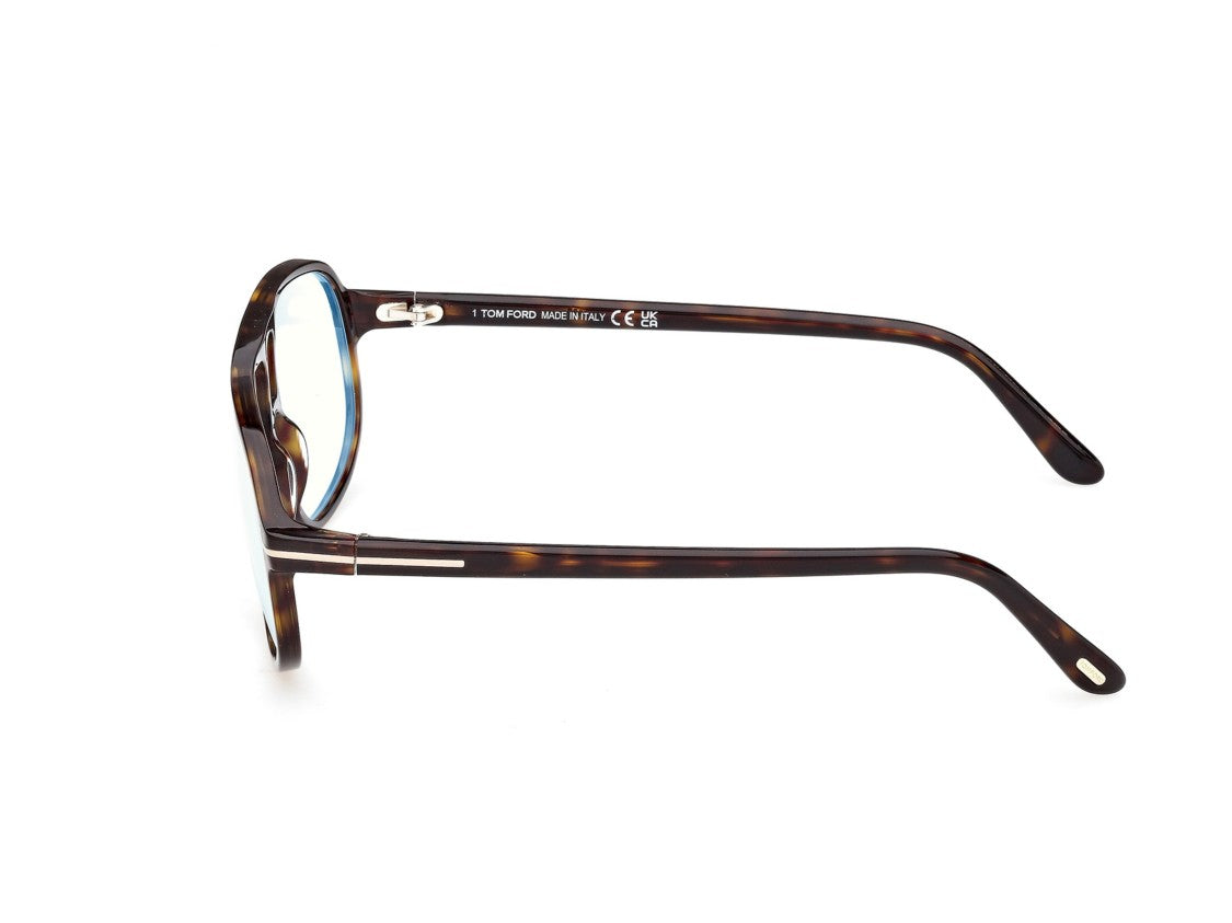 Tom Ford Ft6082-B Tortoiseshell Metallic Accent Aviator Eyeglasses