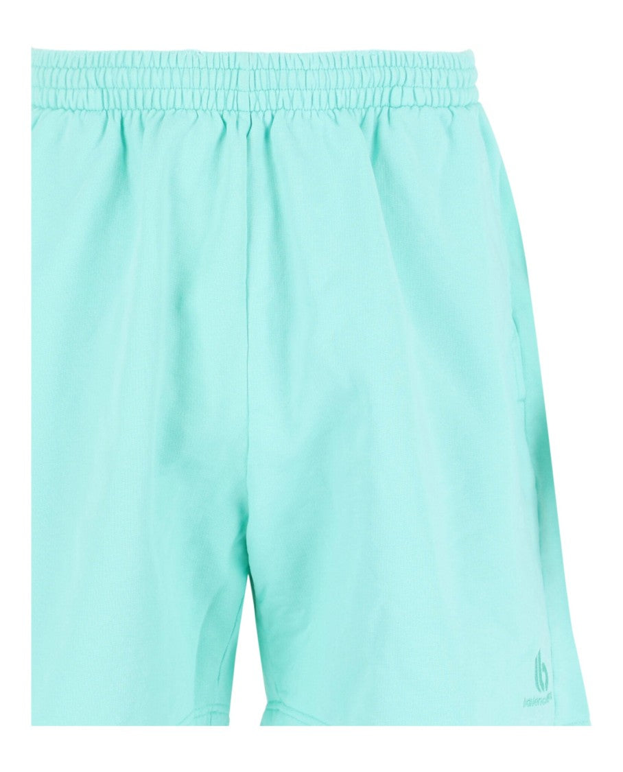 Balenciaga Logo-Detail Embroidered Sweat Shorts