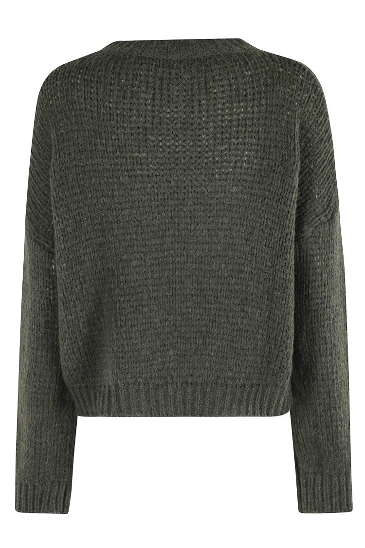 Roberto Collina Textured Knit Green Crew-Neck Sweater