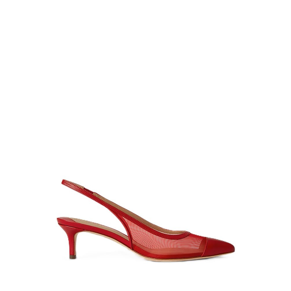 Lauren Ralph Lauren Translucent Mesh Slingback Heels With Pointed Toe