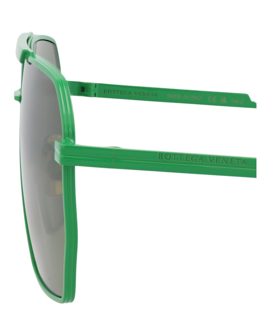 Bottega Veneta Aviator-Frame Metal Sunglasses With Geometric Design