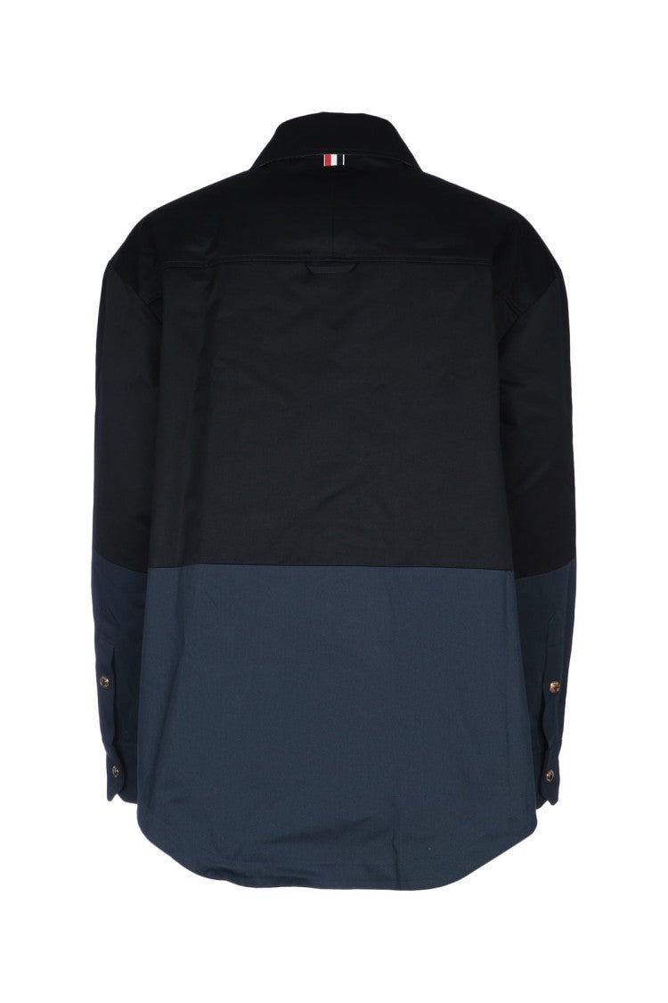 Thom Browne Color-Block Casual Jacket With Classic Collar