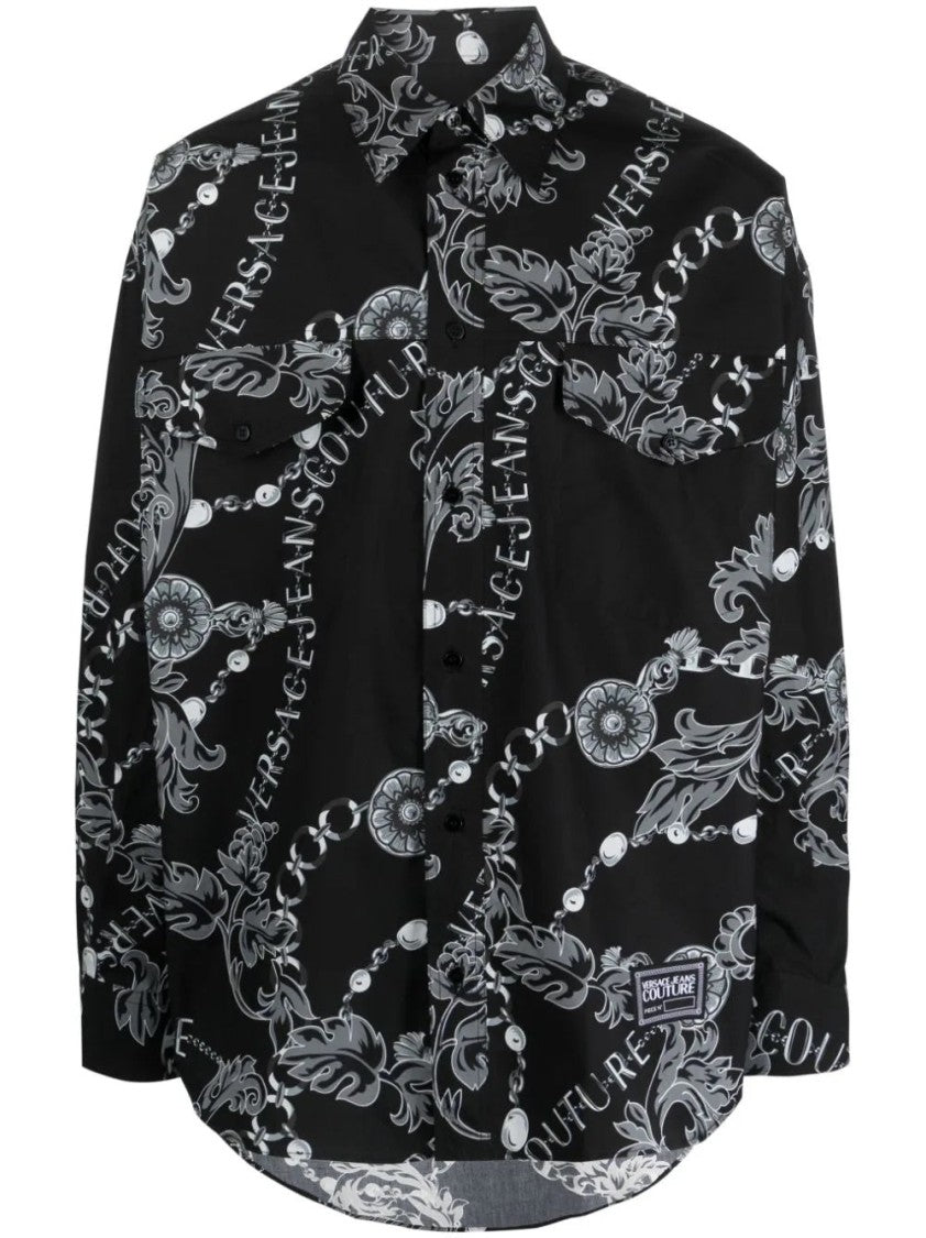 Versace Jeans Couture Long Sleeve Shirt With Intricate Print Design