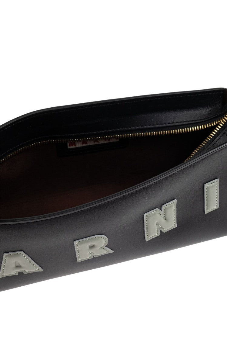 Marni Structured Black Calf Leather Shoulder Bag