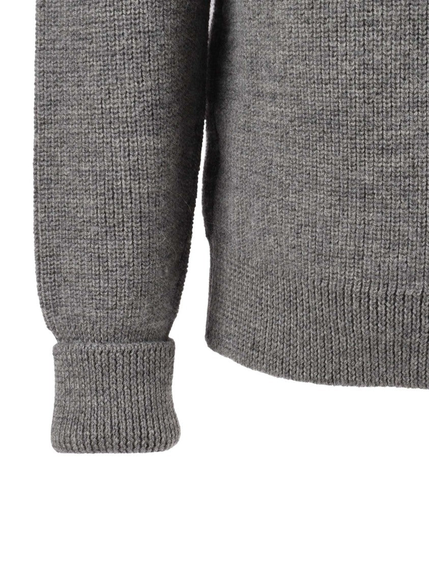 Kangra Cashmere Textured Knit Shawl-Collared Jacket With Functional Pockets