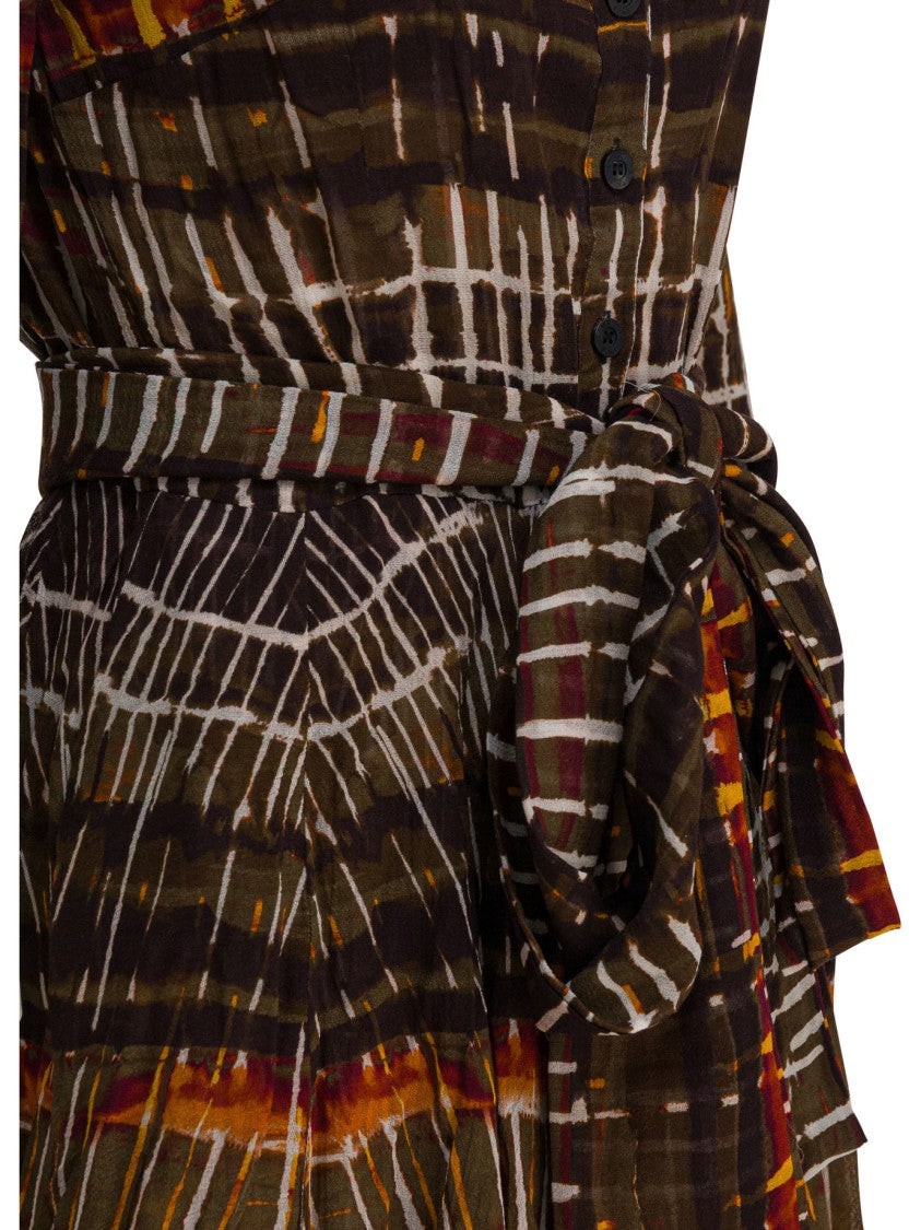 Samantha Sung Mid-Length Wool Dress With Button-Down Front