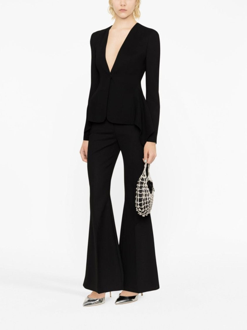 Blumarine Single-Breasted Peplum Viscose Jacket
