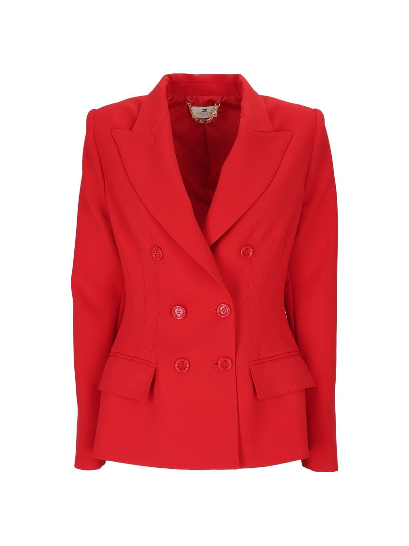 Elisabetta Franchi Tailored Double-Breasted Jacket With Structured Shoulders And Flattering Silhouette