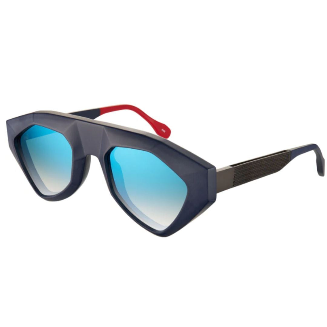 Vysen Blue Geometric Steel Frame Sunglasses