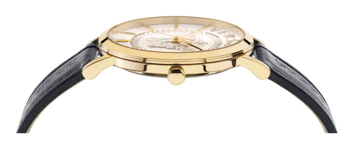 Versace 40Mm Gold-Tone Stainless Steel Watch With Medusa Embossing