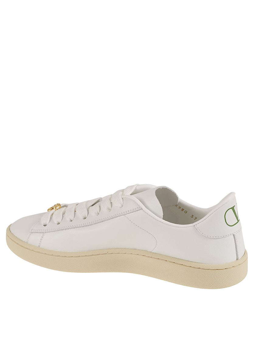 Valentino Garavani White Leather Sneakers With Prominent Laces