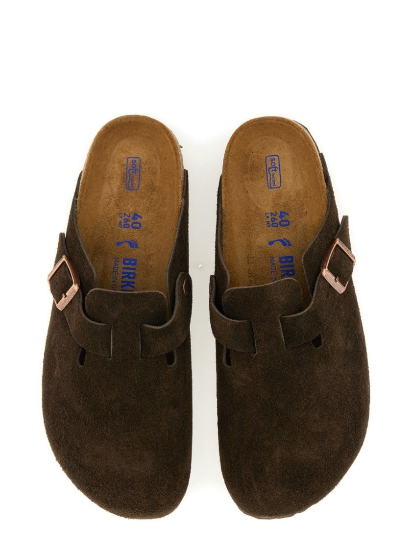 Birkenstock Minimalist Suede Slip-On Sabot With Adjustable Buckle