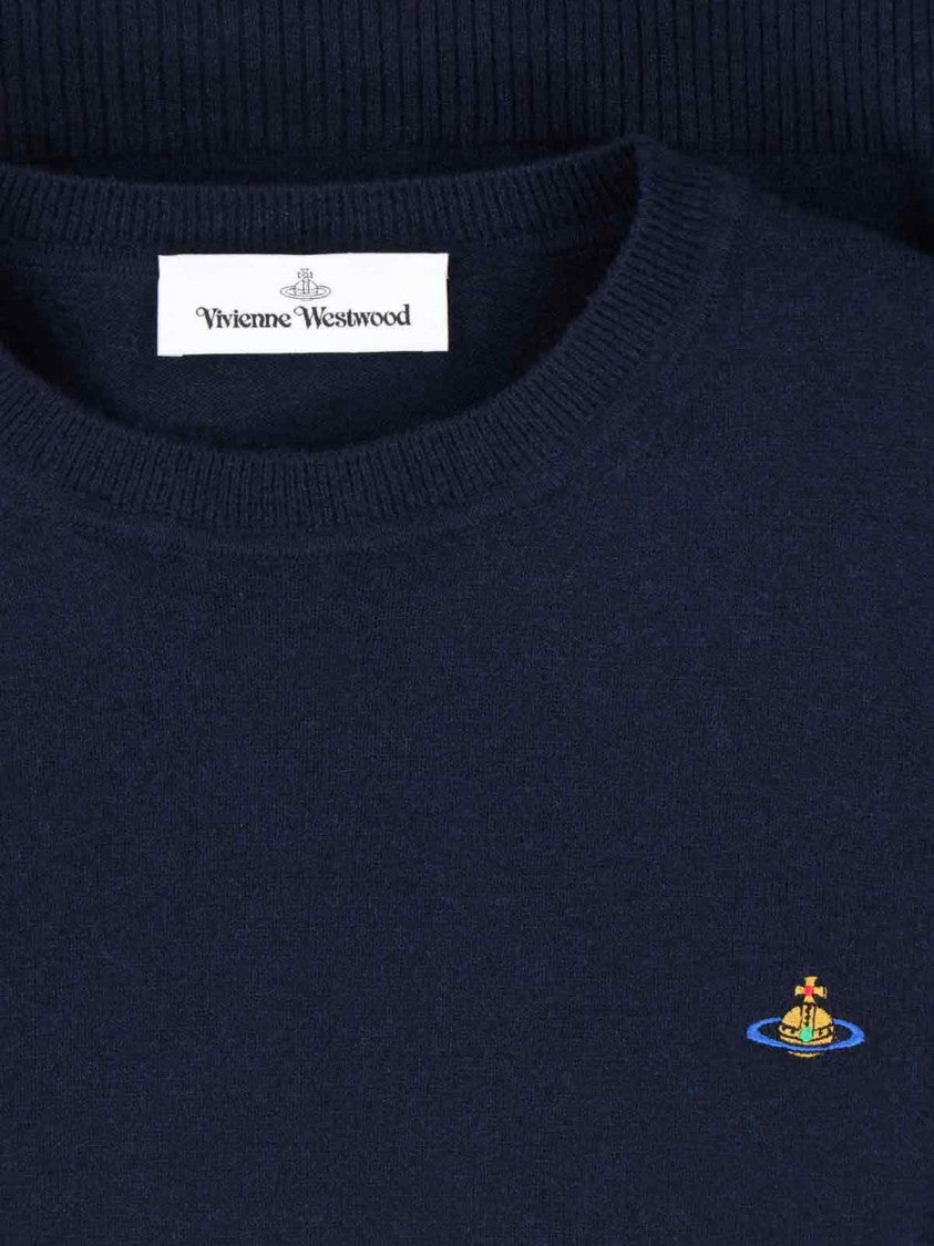 Vivienne Westwood "Alex" Crew Neck Sweater In Blue Wool