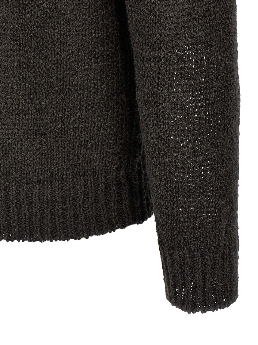 Roberto Collina Mesh Knit Black Sweater