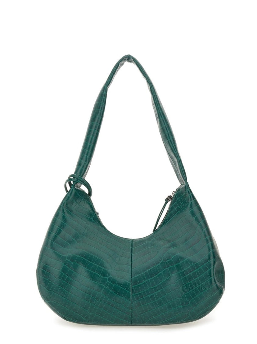 Ganni Medium Croco Hobo Bag