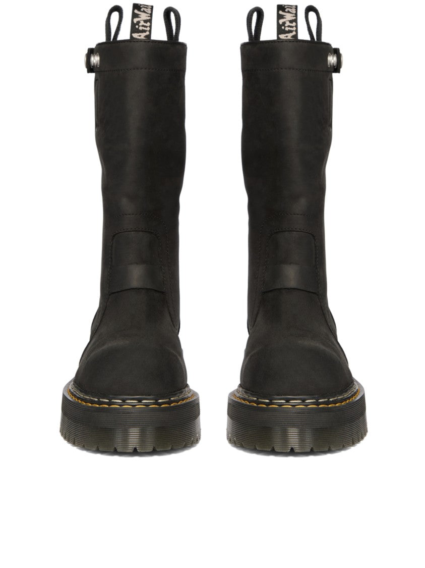Dr. Martens Mid-Calf Pull-On Boots With Chunky Ridged Sole And Rugged Detailing