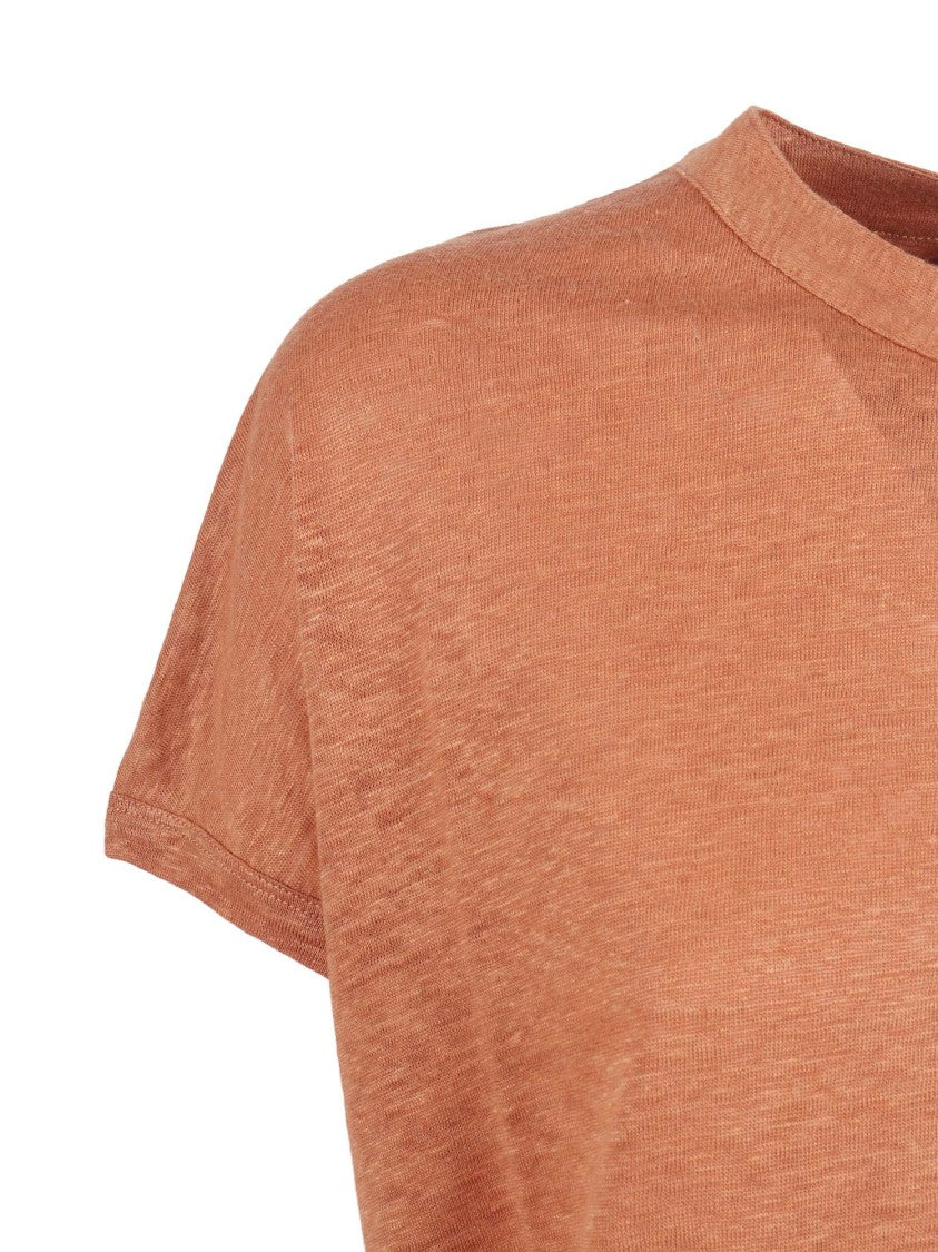 Kangra Cashmere Lightweight Linen Button Serafino Top