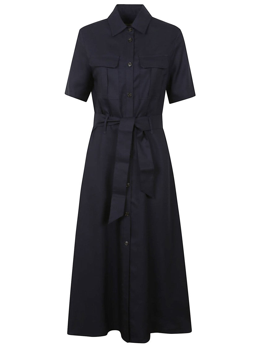 Woolrich Classic Midi Shirt Dress With Belted Waist