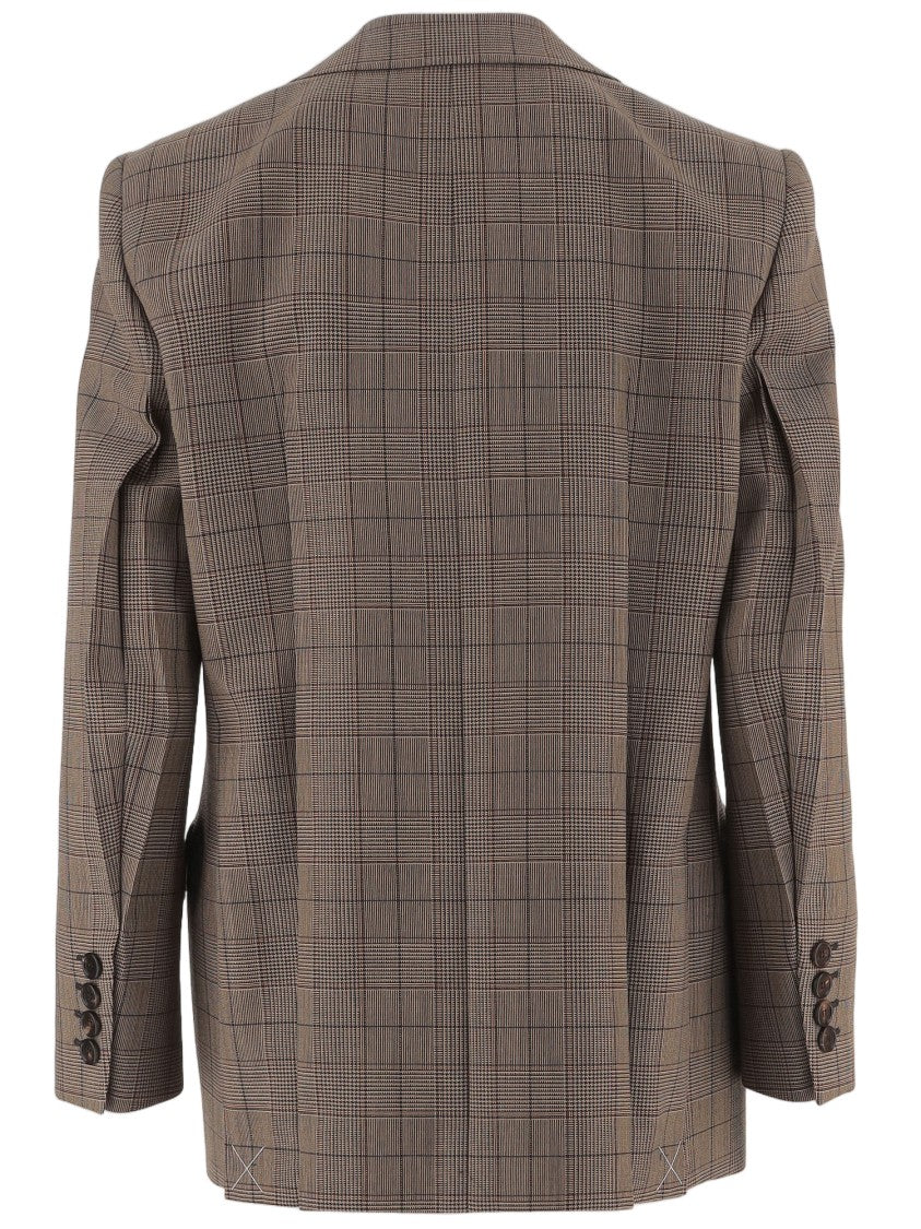 Chloé Double-Breasted Wool Jacket With Classic Lapel And Check Pattern