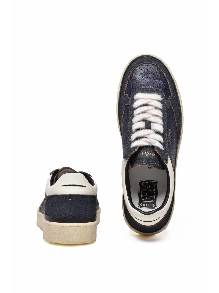 Ghoud Blue Leather Suede Sneakers