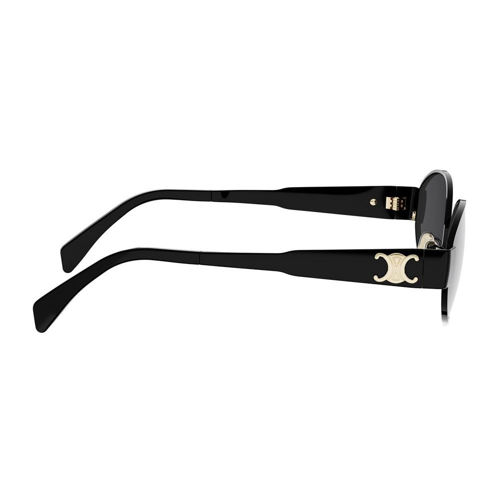 Celine Metal Triomphe Oval Black Metal Triomphe Sunglasses