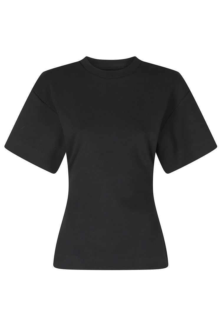 La Piscine Black Heavy Cotton Sculpted T-Shirt