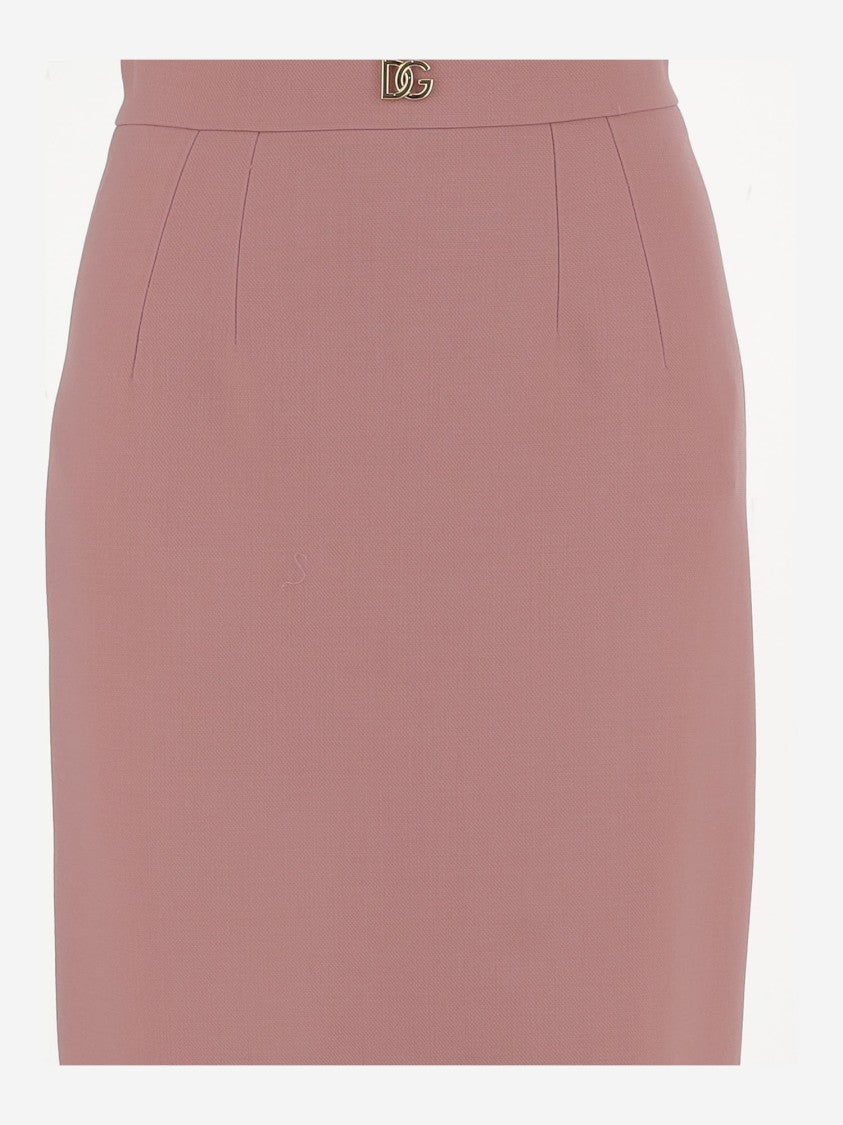 Dolce & Gabbana Wool Logo Skirt