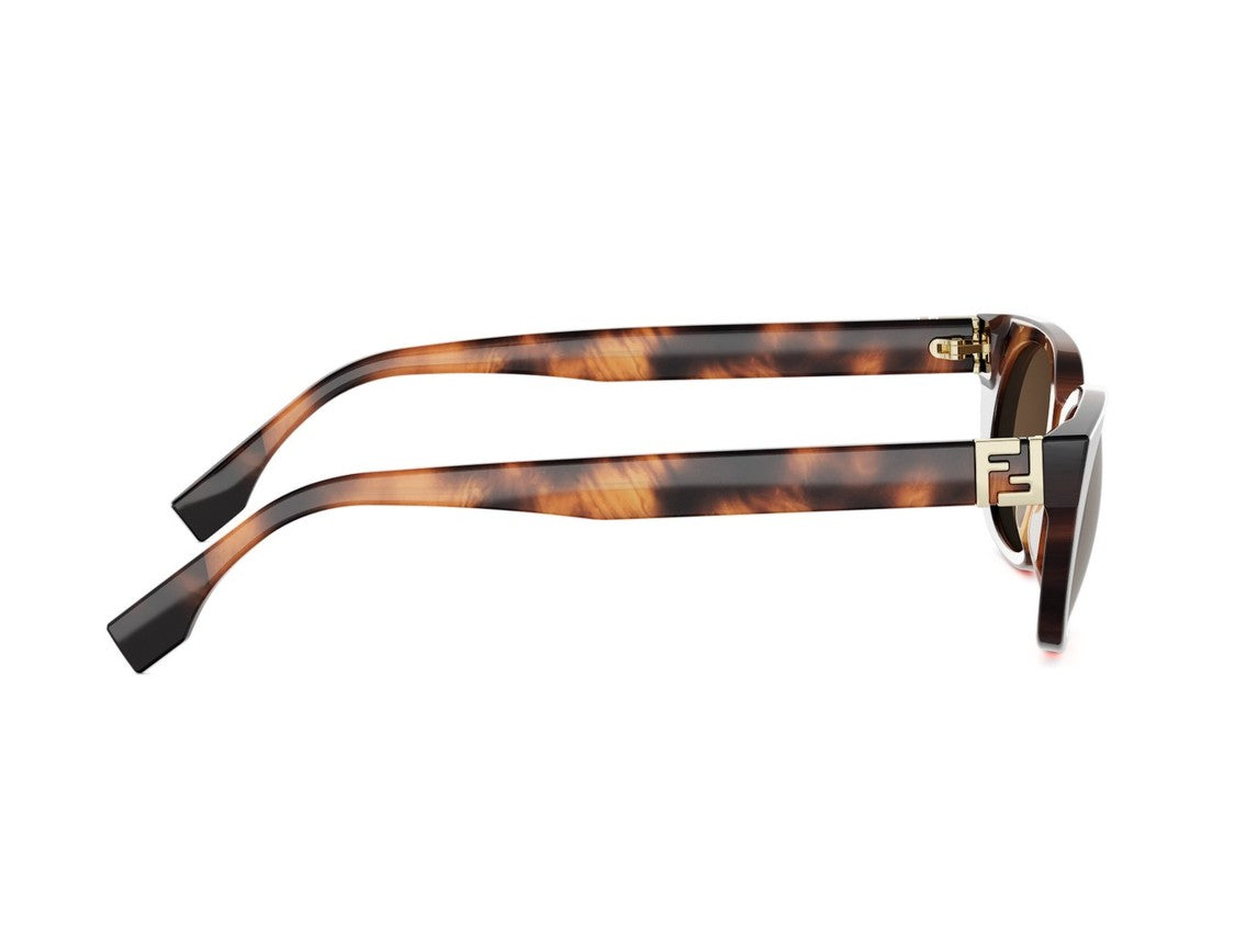 Fendi Fe40206i Bold Oversized Square Tortoiseshell Sunglasses