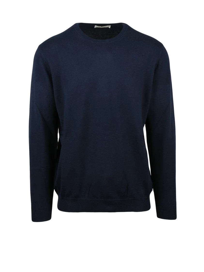 Cashmere Company P. Classic Crewneck Sweater In Navy Blue Cashmere Blend