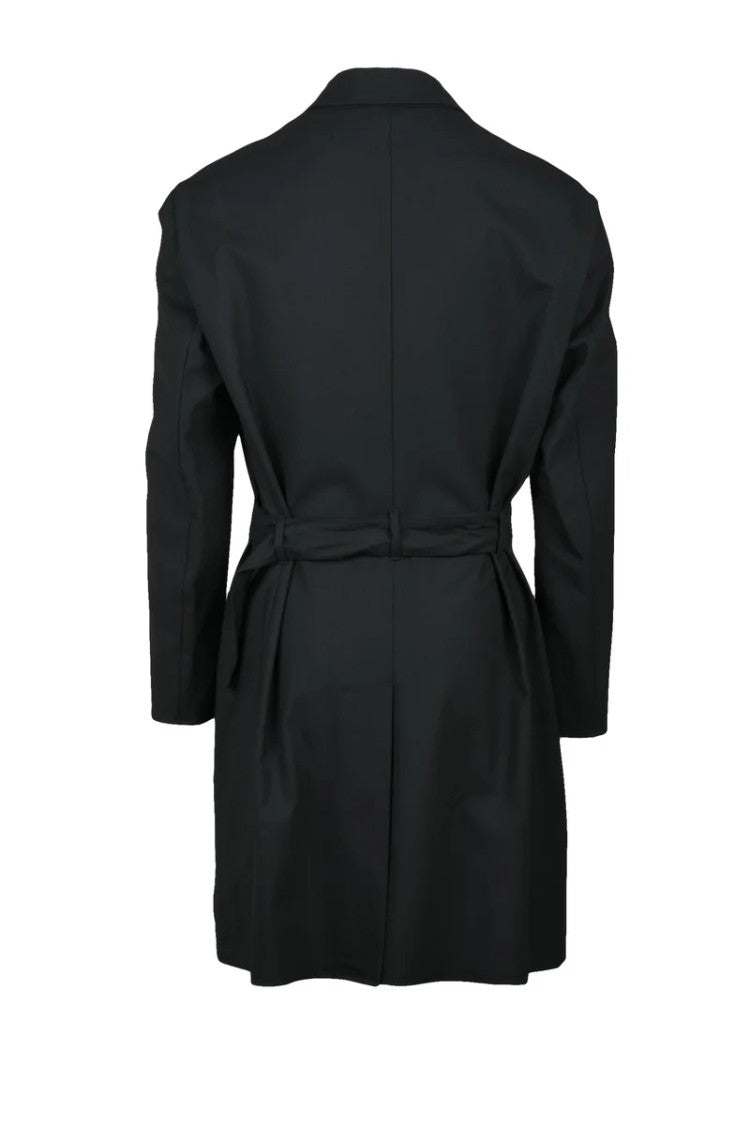 Emporio Armani Wool/Elastane Overcoat - Black