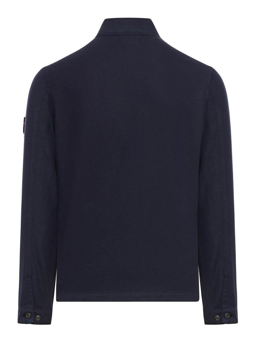 C.P. Company Utilitarian Long-Sleeve Shirt With Classic Collar And Cropped Hem