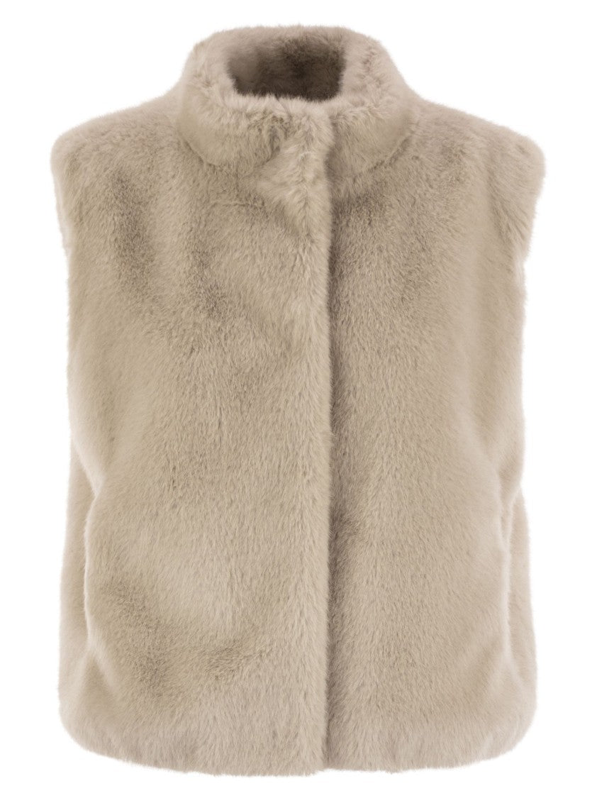 Herno Resort Waistcoat In Faux Fur