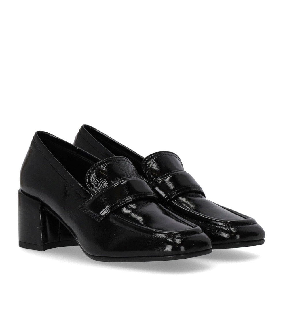 Halmanera Glaze Black Heeled Loafer
