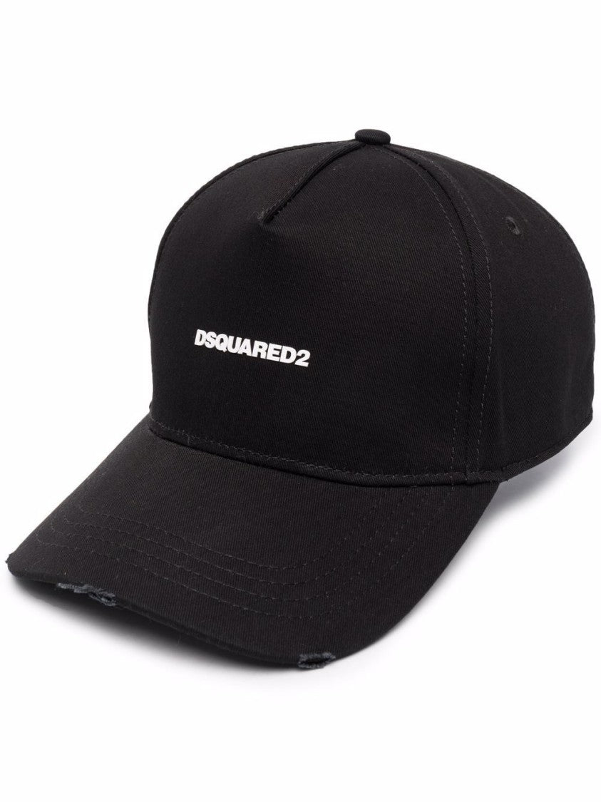 Dsquared2 Embroidered Logo Black Cotton Cap