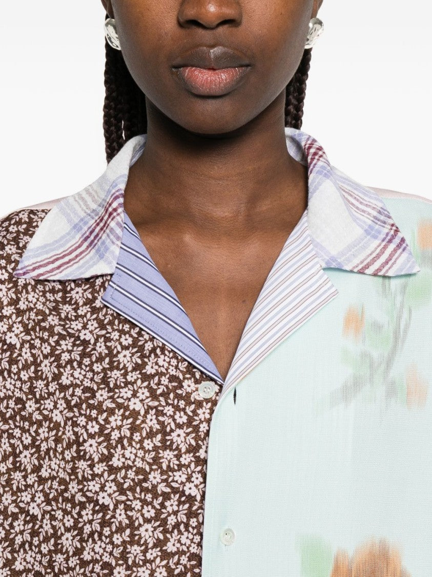Moschino Multicolour Floral Patchwork Collared Top