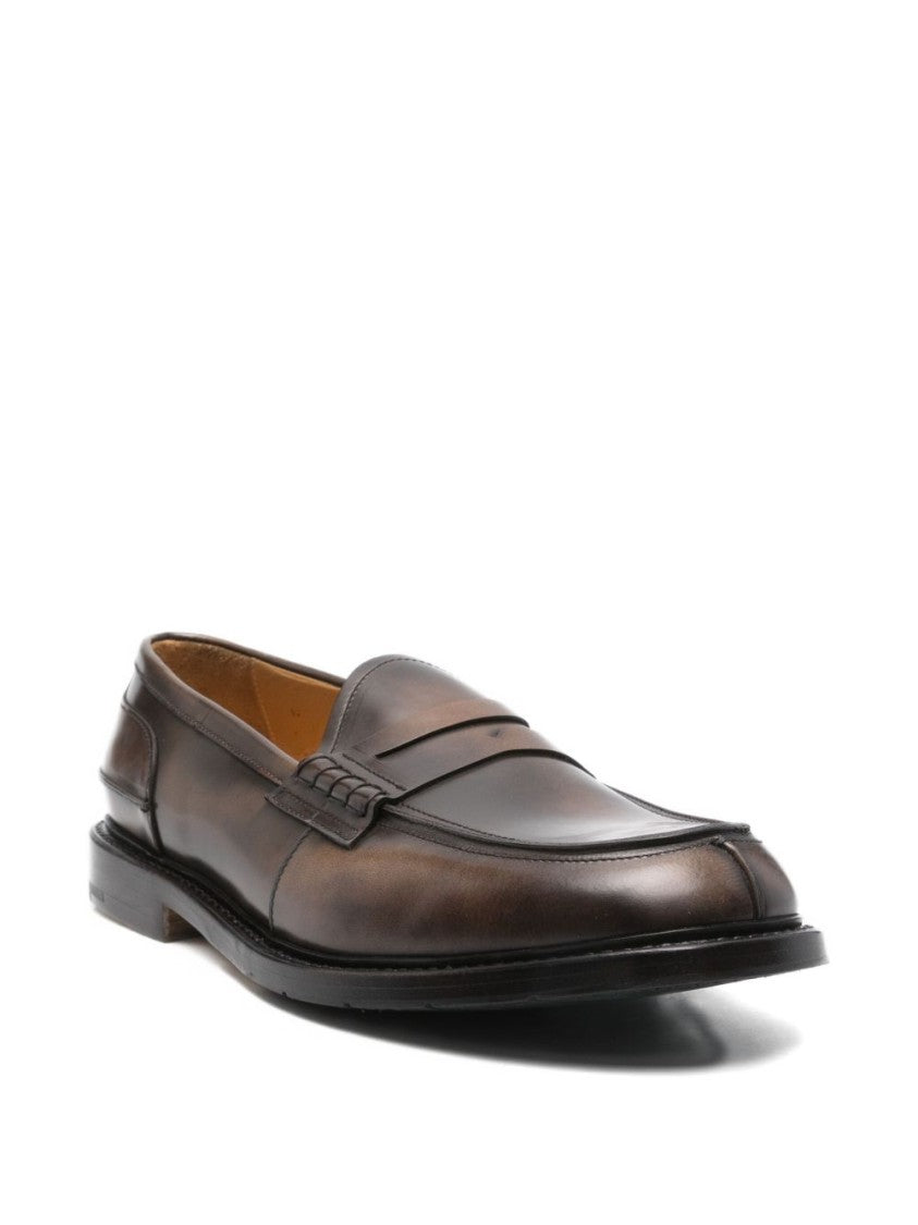 Premiata Brown Penny Slot Detail Leather Flats