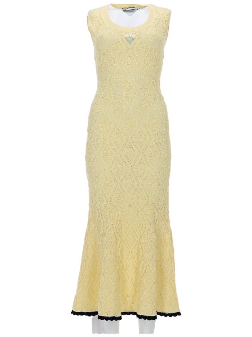 Self-Portrait Sleeveless Geometric Round Dress