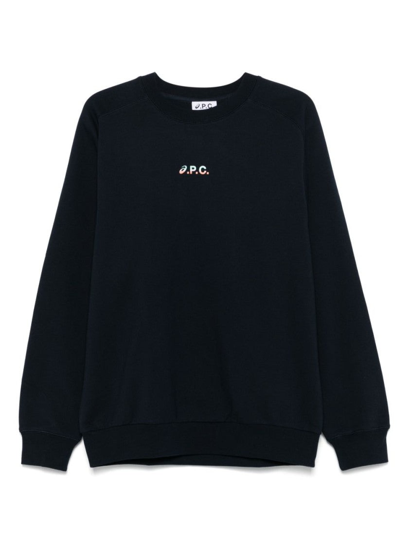 A.P.C. X Asics Navy Blue Sweat Lake Crewneck Sweatshirt