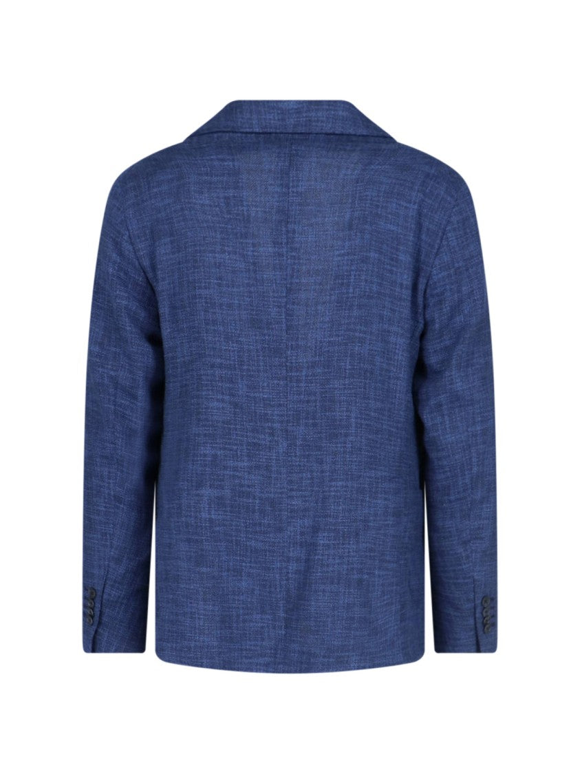 Tagliatore Single-Breasted Blazer – Blue Mélange