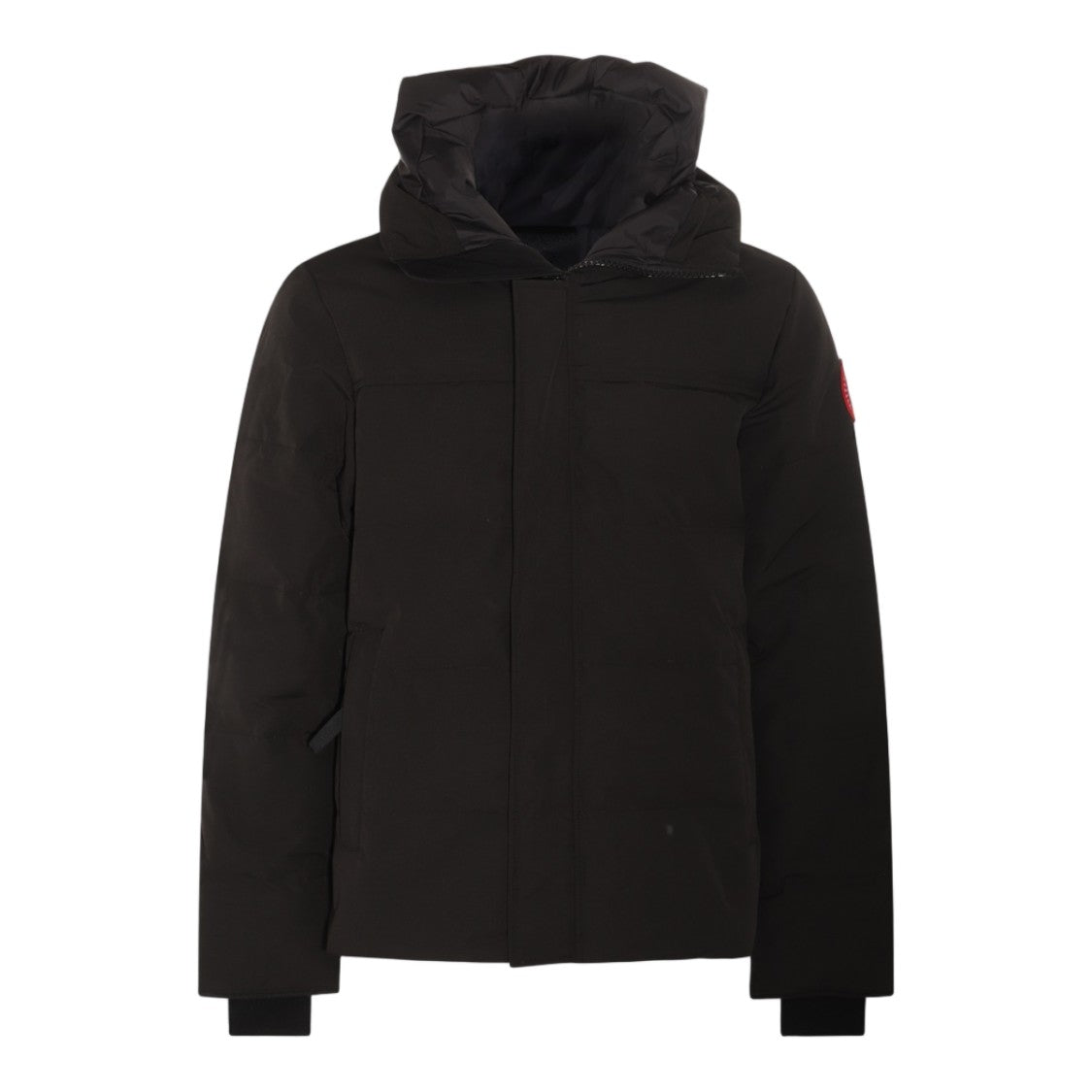 Canada Goose Minimalist Black Coat With High Collar And Hood