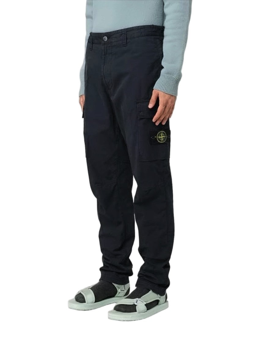Stone Island Straight Fit Pants With Distinctive Patch