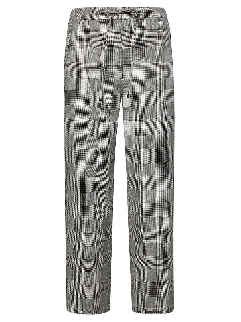 Max Mara Chiffon Drawstring Trousers Prince Of Wales