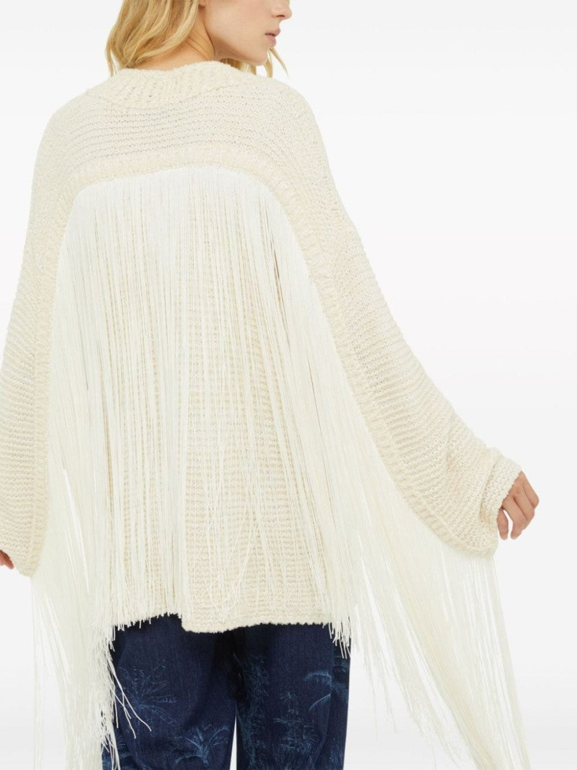Alanui Chalk Textured Knit Cardigan