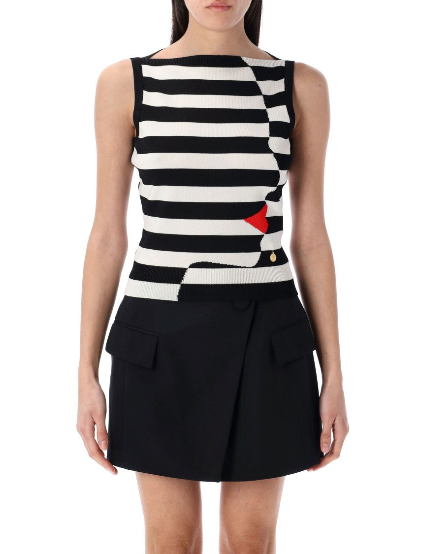 Balmain Geometric Stripe Top