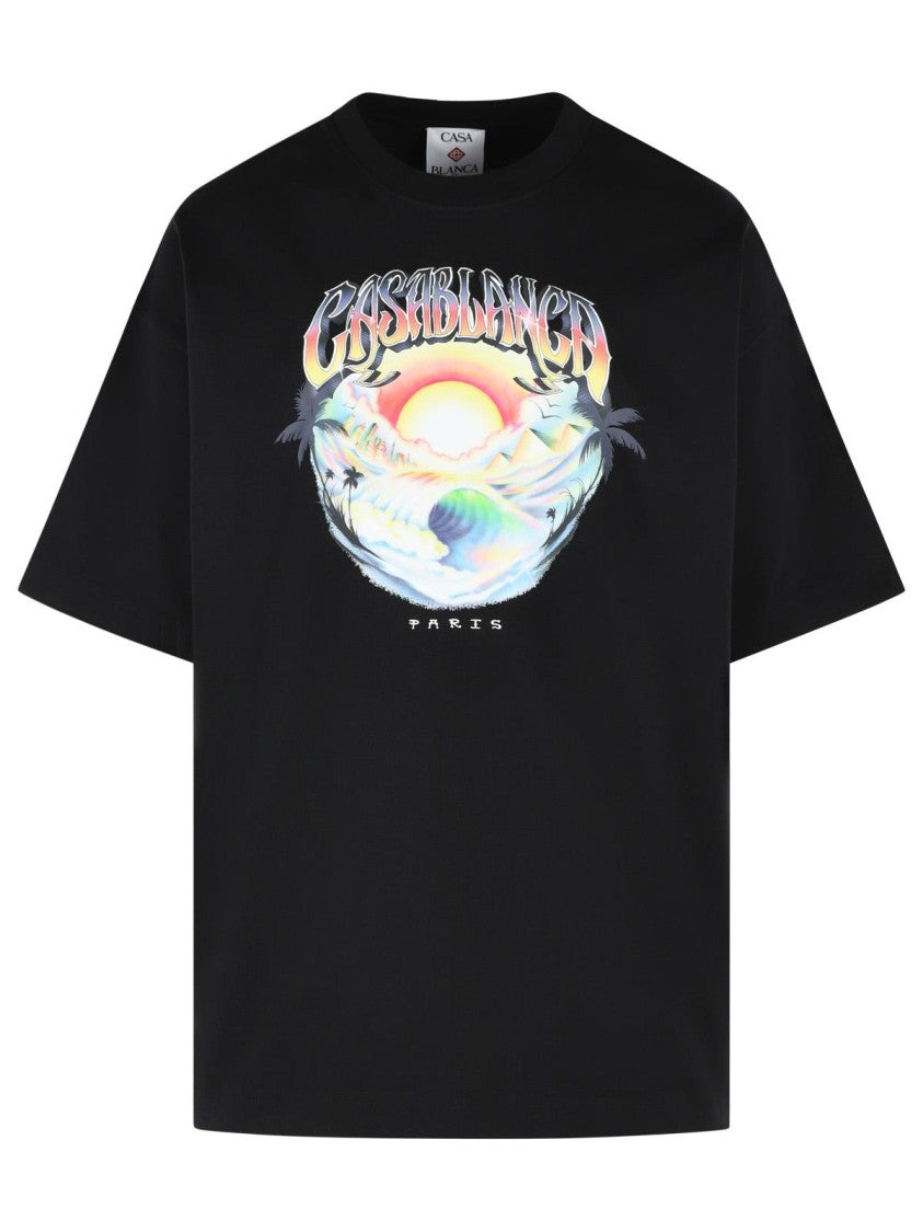 Casablanca 'Casa Airspray' Black Cotton T-Shirt