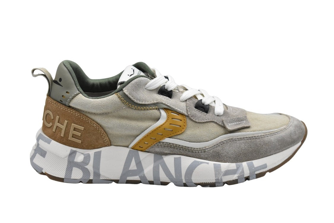 Voile Blanche Sand Orange Flat Sneakers With Textured Design