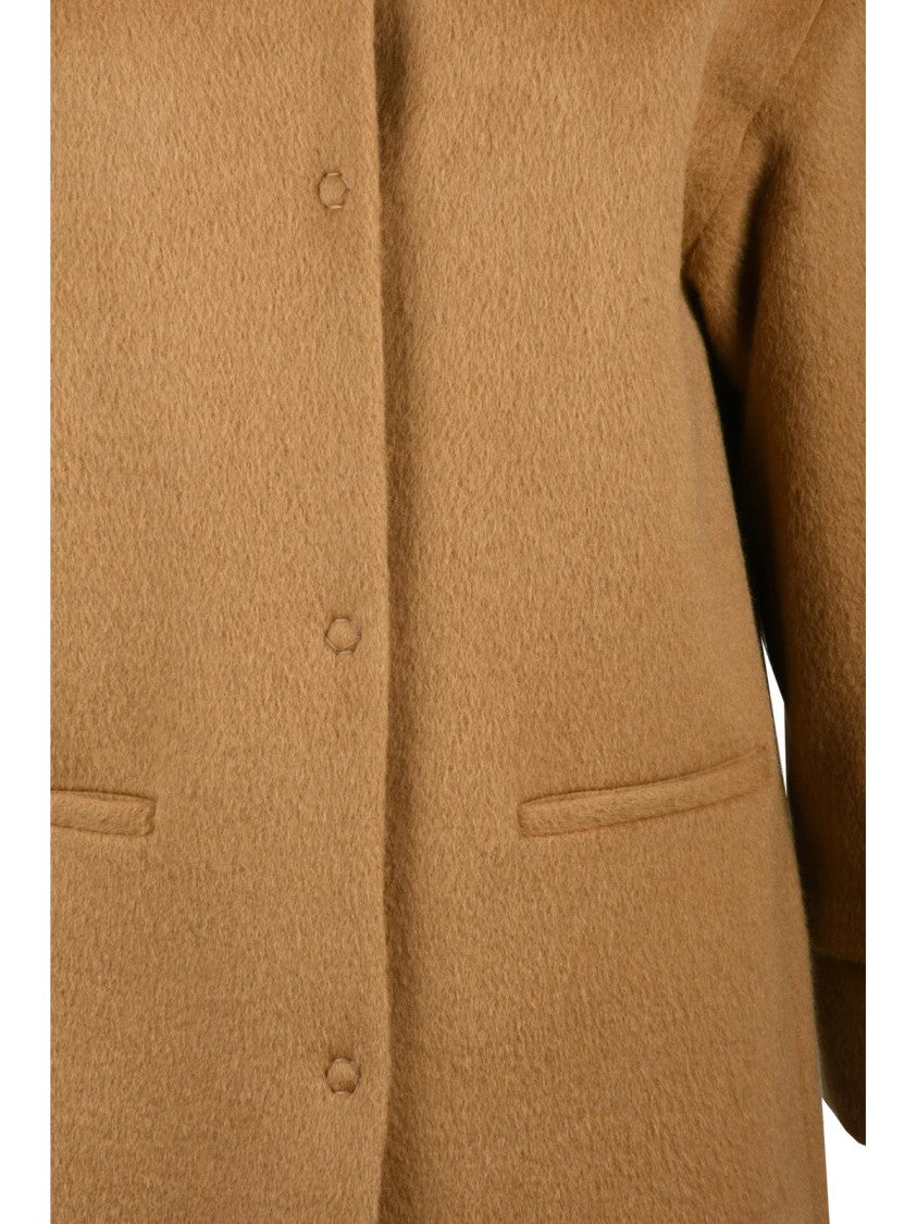Oliver Horigamy Beige Virgin Wool-Blend Coat